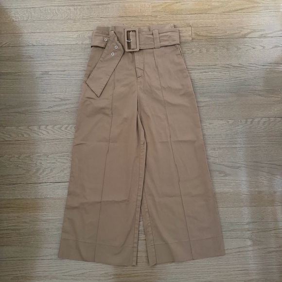 Liu Jo Pants - Liu Jo Milano High Waist Wide Leg Trouser Palazzo Pants Camel IT 38 XS